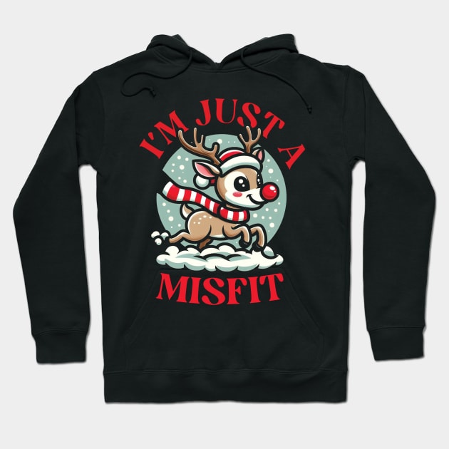 Just a Misfit Reindeer Hoodie by Trendsdk